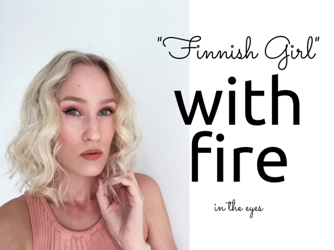 Finnish girl with fire inspired makeup look