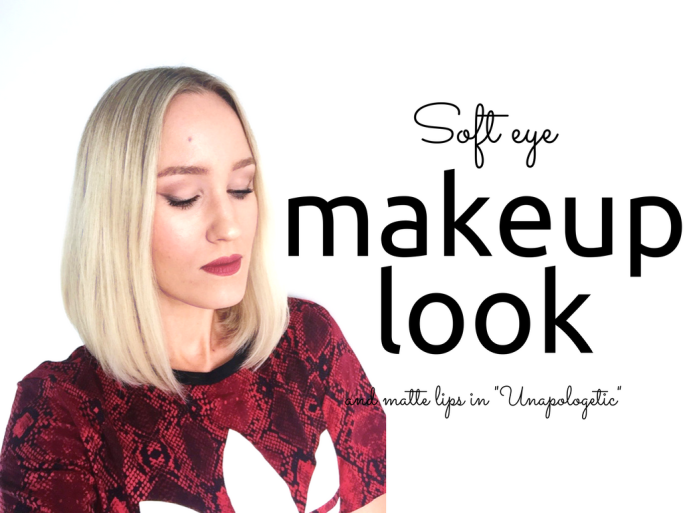 Soft eye makeup look and matte lips