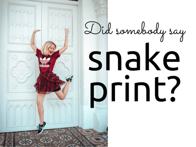 Adidas snake print outfit fashion blog Findianlife
